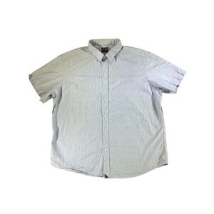UNTUCKit Mens XX Large Button Down Short‎ Sleeve Shirt Blue White Dot Pattern